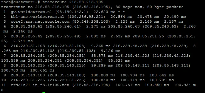traceroute linux
